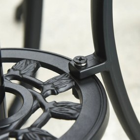 Outsunny Zestaw dla 2 Osób Zestaw Mebli Balkonowych 1 Stół+2 Krzesła Alu Czarny