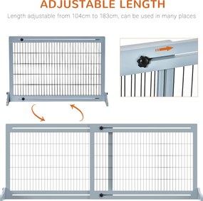PawHut Brama Ochronna dla Psów na Schody Regulowana Wysokość Szaro-Czarna 180cm Wysoka | Aosom PL