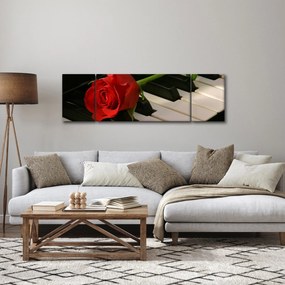 Obraz - Fortepian i róże (170x50 cm)