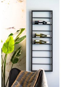 Czarny wiszący metalowy regał na wino 42x120x6 cm Macaben – Light &amp; Living