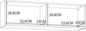 Szafka ścienna Poole 121, szerokość 110 cm, kolor szary