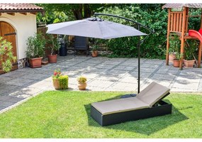 Czarny parasol ogrodowy bez podstawy Bonami Essentials Happy Sun, ø 300 cm