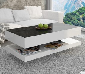 Stolik kawowy Tora 90x60 cm, kolor czarno-biały połysk