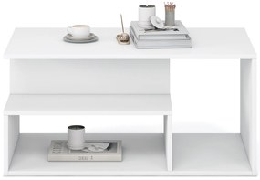 Biała prostokątna ława do salonu z półką 90/51/43 IVA