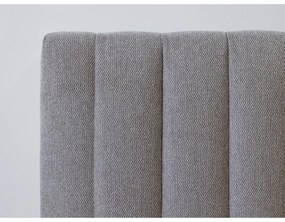 Jasnoszaro-naturalne łóżko dwuosobowe ze stelażem 180x200 cm Oceane – Bobochic Paris