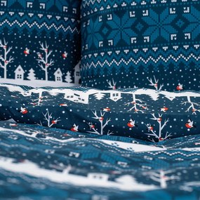 4Home Pościel bawełniana Winter village, 160 x 200 cm, 70 x 80 cm
