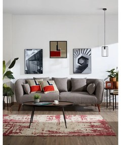 Czarny stolik z blatem w dekorze orzecha Kave Home Kamelia