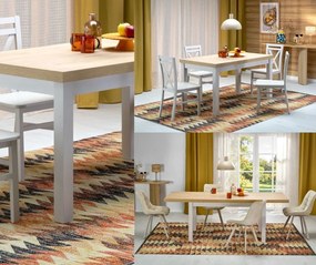 Rozkładany stół do jadalni Tiago Halmar, dąb hikora / kaszmir