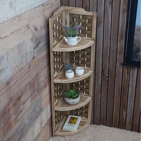 Półka narożna MCW-K85, brązowy, wiklina brązowy