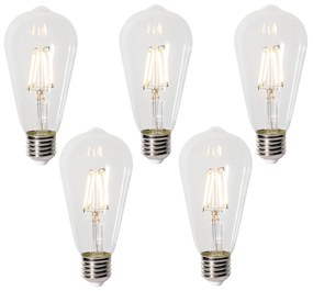 Zestaw 5 E27 dimbare LED lamp ST64 clear 5W 450 lm 2700K