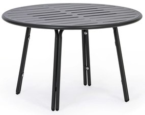Metalowy stół bistro VENTO, średnica 80 cm, do użytku zewnętrznego, grafitowy