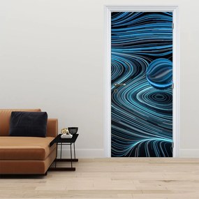 Fototapeta na drzwi - Niebieska abstrakcja (95x205cm)