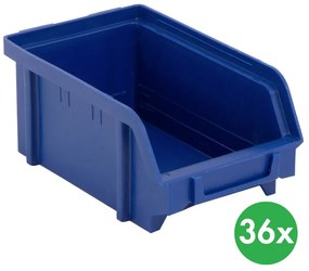 Plastikowe pojemniki BASIC, 103 x 166 x 73 mm, 36 szt., niebieske