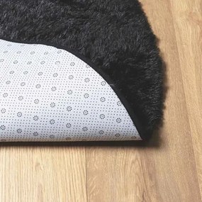 Czarny okrągły dywan 100 cm H8-R92
