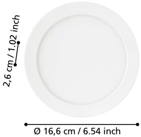 Biała lampa LED wpuszczana w sufit FUEVA 5 – EGLO