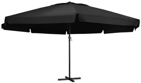 Czarny parasol ogrodowy z aluminiowym stelażem - Diola