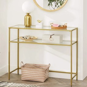 Szklana konsola w stylu glamour z półką 025 Aridea