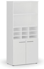 Regał sortujący PRIMO WHITE, 800 x 420 x 1781 mm, 9 przegród, biały