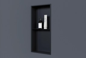 Półka wnękowa ścienna ze stali nierdzewnej NT306010XZe schowkiem - 30 x 60 x 10 cm