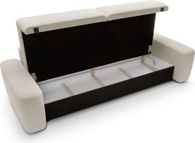 Masseno Sofa VEO z funkcją spania i pojemnikiem na pościel, Rozkładana sofa - Kremowy, RAVEN 24