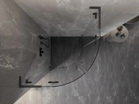 Mexen Lunar L kabina prysznicowa półokrągła uchylna 90 x 90 cm, transparent, gun gray szczotkowany - 833L-090L-090P-66-00