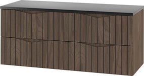 Zestaw Łazienkowy 120cm Szafka z Blatem Ryflowane Fronty Dąb Orzech Stella