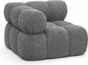 Moduł narożny, róg, do systemu modułowego, tkanina bukla Abriamo, Ciemnoszary, Selia