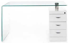 Biurko ze szklanym blatem 65x125 cm Bow – Tomasucci