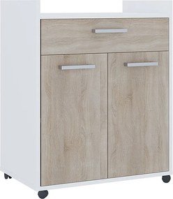 Kontener na rolki biały/sonoma 60x40x77.4 ansel