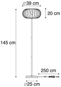 Designerska lampa podłogowa czarna - JohannaDesignerski Oswietlenie wewnetrzne