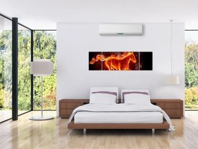 Obraz - Koń w ogniu (170x50 cm)