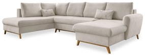 Beżowa rozkładana sofa w kształcie litery "U" Miuform Scandic Lagom, lewostronna