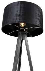 Lampa podłogowa statyw czarny z kloszem czarny 50 cm - Tripod Classic Nowoczesny Oswietlenie wewnetrzne