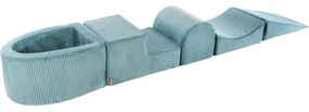 Aesthetic Piankowy Zestaw Do Zabawy Z Suchym Basenem 57x45x30cm, Plac Zabaw Dla Dziecka, 5 Elementów, Sztruksowy, Turkusowy, Piłki: Bez Piłek - Meowbaby®