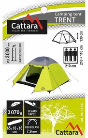 Cattara Namiot dwupowłokowy dla 3 osób Trent, żółty