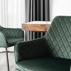 Krzesło Tapicerowane do Jadalni BRESSO Zielone Welurowe Nowoczesne Loft