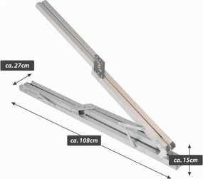 Stół kempingowy z torbą, aluminiowy, szary, 108 x 71 x 72 cm