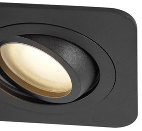 Zewnetrzna Zestaw 6 okrągłych, wpuszczanych reflektorów czarnych GU10 50 mm, obrotowych i odchylanych IP44 - Alberto Nowoczesny Oswietlenie zewnetrzne