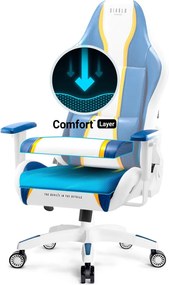 Fotel gamingowy młodzieżowy Diablo X-One 2.0 Small Size, kolor Aqua Blue