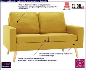 Dwuosobowa żółta sofa - Eroa 2Q