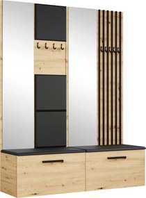Masseno Garderoba MODULO 161,2/204/40 cm do Przedpokoju Nowoczesna Dąb Artisan