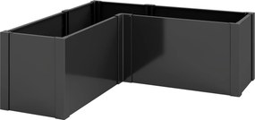 Outsunny Podwyższona grządka w kształcie litery L, odporna na warunki atmosferyczne, wykonana z ocynkowanej stali, 150 x 150 x 55 cm, czarna | Aosom PL