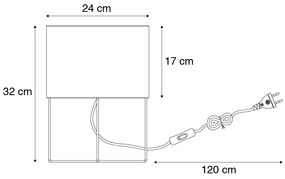Nowoczesna lampa stołowa różowa ze złotem - Rosalina