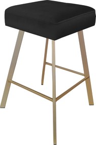 Hoker MAX krzesło barowe tkanina Welur podstawa metalowa : Kolor nogi - Złota profil, Kolor tkaniny - VELVET - MG19, Typ siedziska - Siedzisko stałe