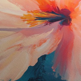 Obraz - Malowany kwiat (z zegarem) (90x30 cm)