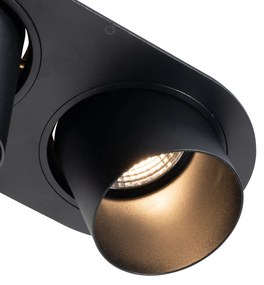 Set van 6 inbouwspots zwart GU10 70mm kantelbaar 2-lichts - Installa Nowoczesny Oswietlenie wewnetrzne