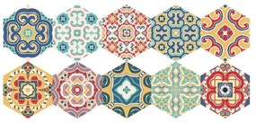 Zestaw 10 naklejek na podłogę Ambiance Floor Stickers Hexagons Lorena, 40x90 cm