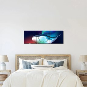 Obraz - Wieloryb w kosmosie (z zegarem) (90x30 cm)