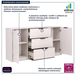 Beżowa duża komoda do przechowywania 160 cm kaszmir połysk A8-P80