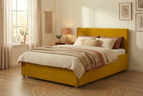 Łóżko VEGA 120x200 cm Żółty Z materacem